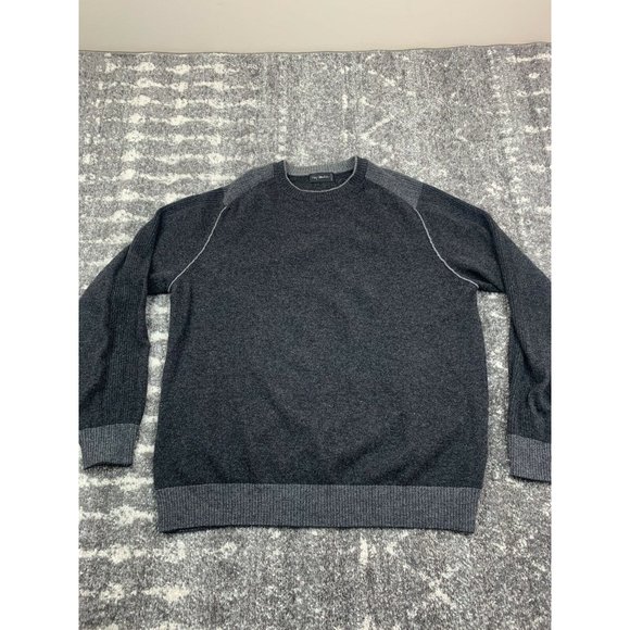 Enzo Mantovani Crewneck Sweater Wool Charcoal Gray Pullover XL